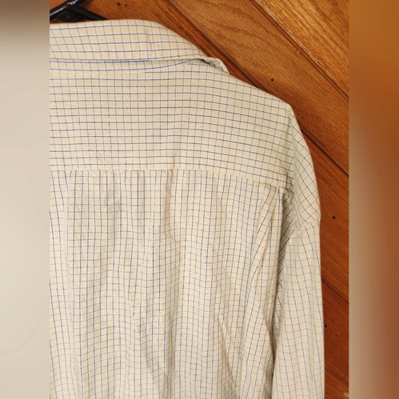 Steve & Barry's blue and yellow XXL checkered long sleeve button up shirt - Picture 9 of 11
